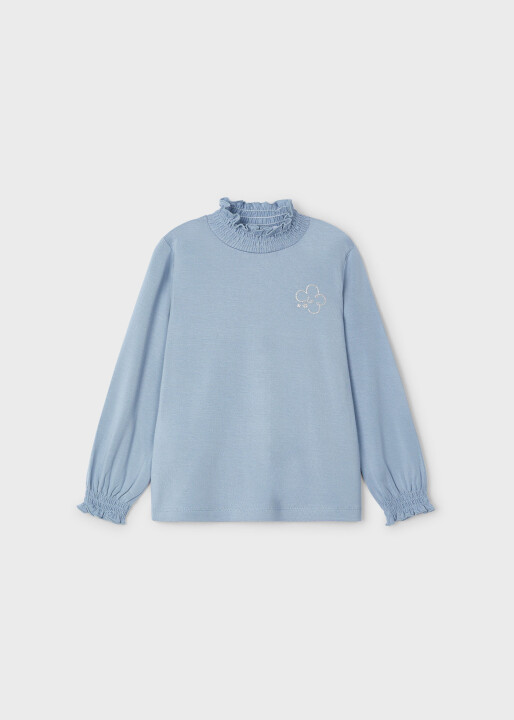 Kız Çocuk Balıkçı Yaka Sweatshirt - A. Mavi 