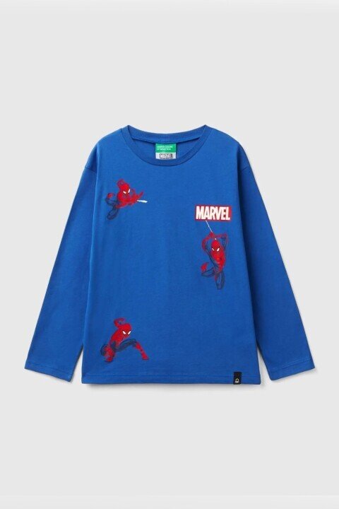Kız Çocuk Barbie Yazı Sweatshirt - Mavi - Benetton