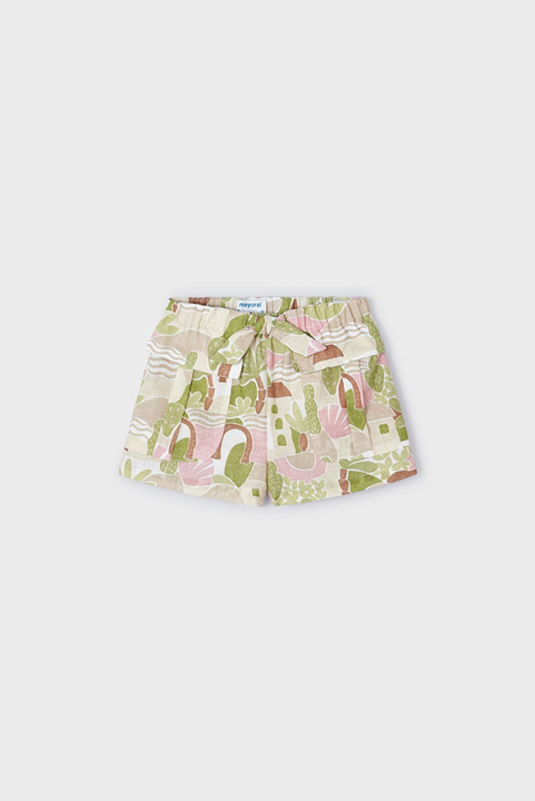 Kız Çocuk Baskılı Kısa Pantolon - Yeşil - Mayoral