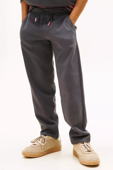 Kız Çocuk Beli Bağcıklı Yazı Logolu Eşofman Altı - Antrasit - Tommy Hilfiger