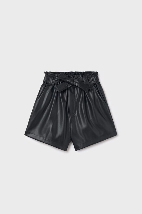 Kız Çocuk Beli Büzgülü Fiyonklu Şort - Siyah - Mayoral