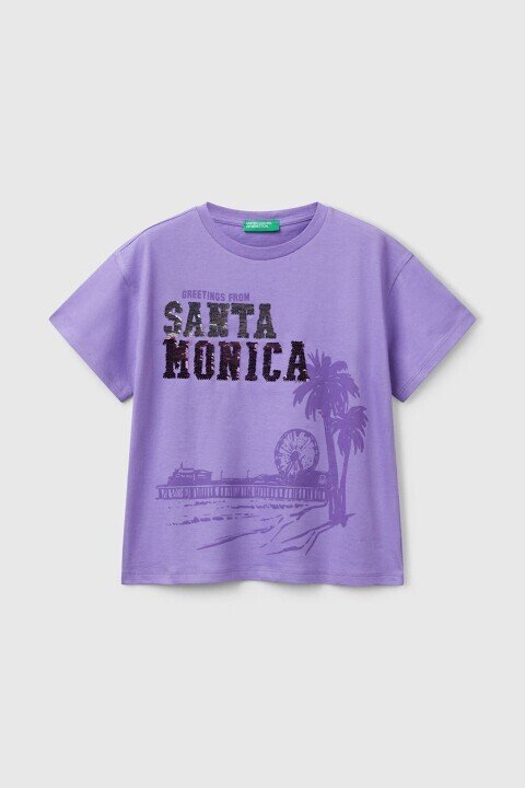 Kız Çocuk Bnt T-Shirt - Mor - Benetton
