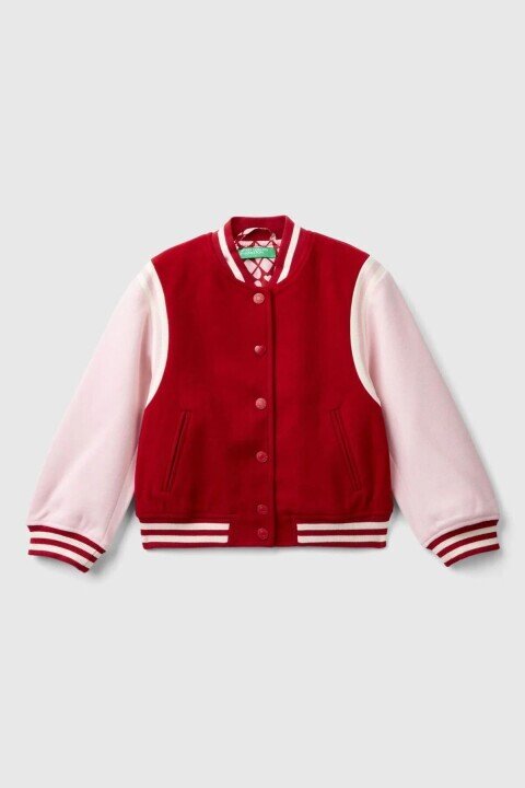 Kız Çocuk Bomber Mont - Kırmızı - Benetton