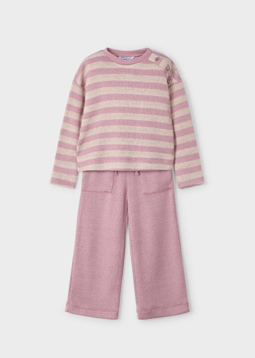 Kız Çocuk Çizgili takım Pembe - Mayoral