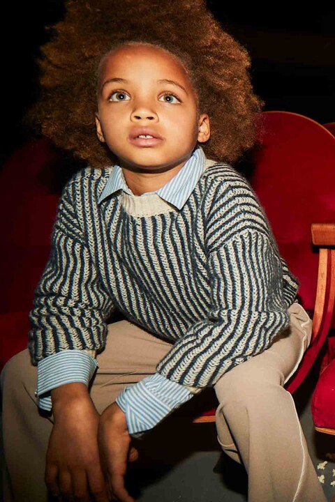 Kız Çocuk Çizgili Triko Kazak – Yeşil - Mayoral