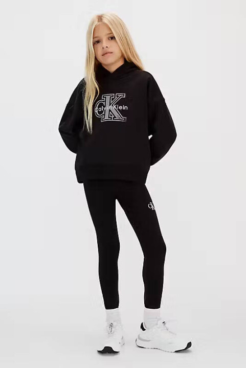 Kız Çocuk Ck Logo Legging Tayt - Siyah - Calvin Klein