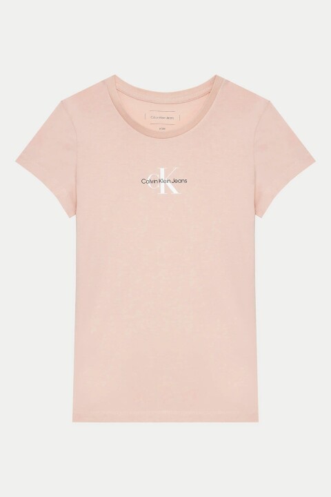 Kız Çocuk Ck Micro Monogram Logo T-Shirt - Pembe - Calvin Klein