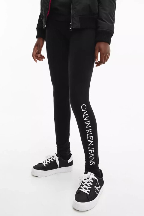 Kız Çocuk Ck Yazı Logo Tayt - Siyah - Calvin Klein