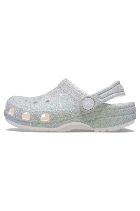 Kız Çocuk Classic Iridescent Glitter Terlik - Gri - Crocs
