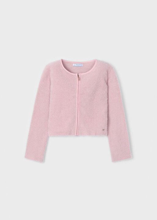 Kız Çocuk fermuarlı örgü hırka Pembe - Mayoral