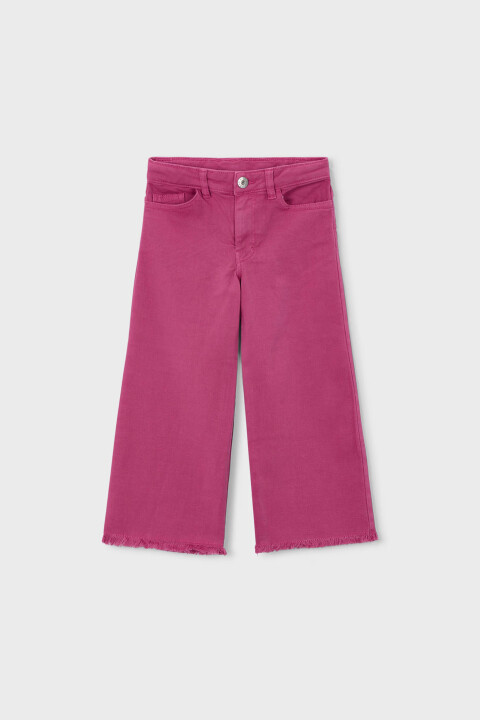 Kız Çocuk Geniş Paça Loose Fit Gabardin Pantolon - Koyu Pembe - Mayoral