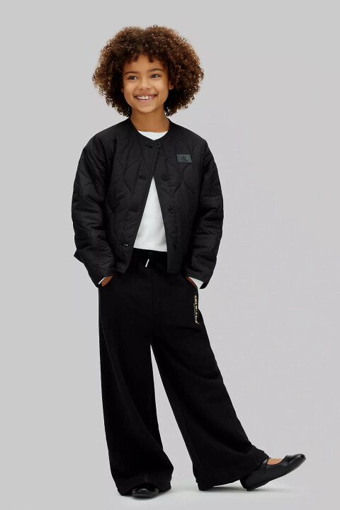 Kız Çocuk Glıtter Aw Wıde Leg Pant Eşofman Altı-Siyah - Calvin Klein