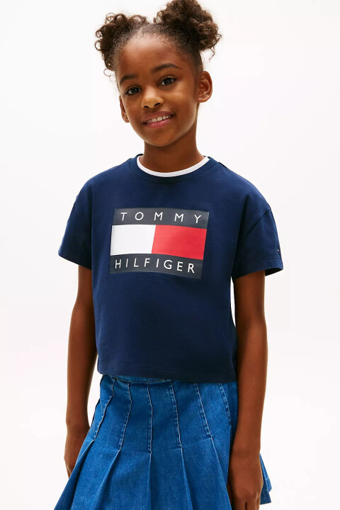 Kız Çocuk Heritage Flag T-Shirt - Lacivert - Tommy Hilfiger
