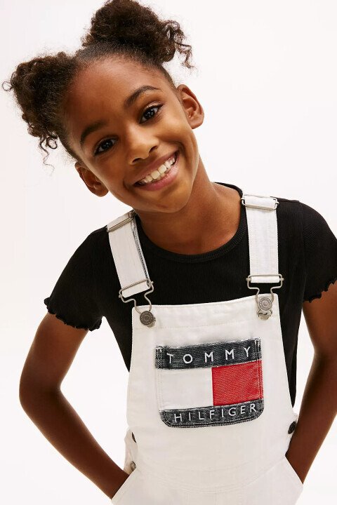 Kız Çocuk Heritage Salopet Elbise - Beyaz - Tommy Hilfiger