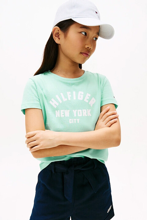 Kız Çocuk Hilfiger Graphic T-Shirt - Yeşil - Tommy Hilfiger