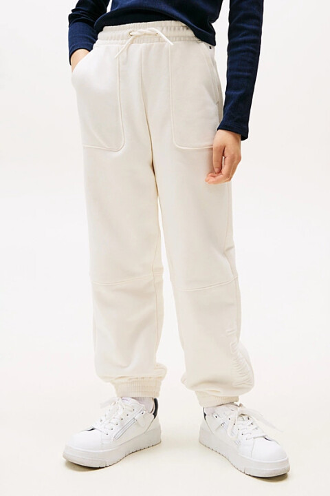 Kız Çocuk Kabartma Baskılı Eşofman Altı - Krem - Tommy Hilfiger