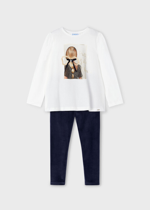 Kız Çocuk Kadife Takım Lacivert 