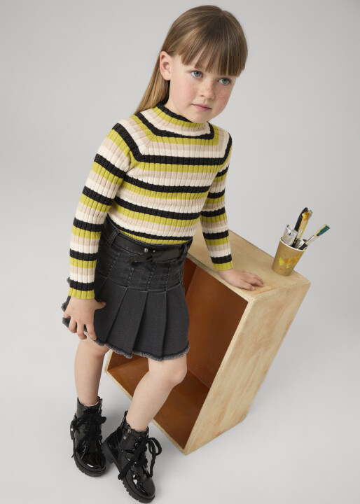 Kız Çocuk Kemerli Denim Etek ANTRASİT - Mayoral