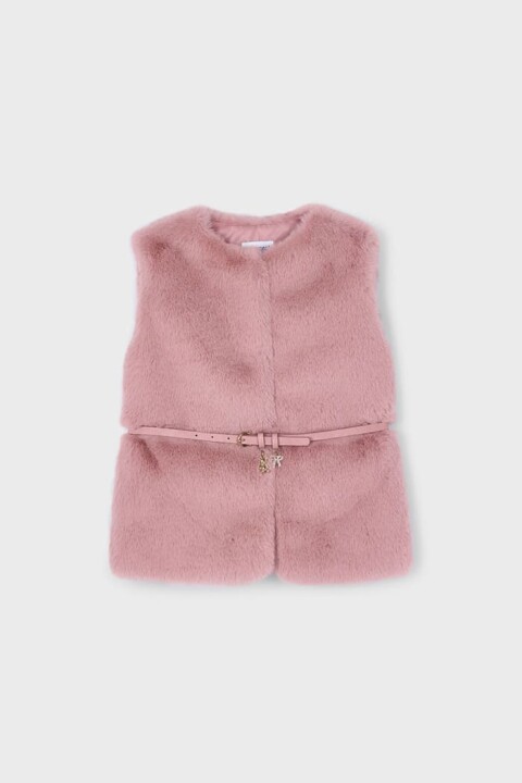 Kız Çocuk Kemerli Pelüş Yelek - Pudra Pembe - Mayoral