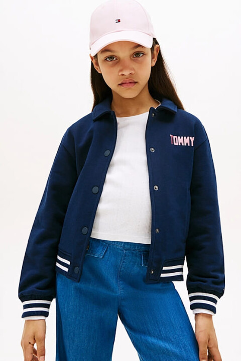 Kız Çocuk Kolej Yaka Bomber Sweatshirt - Lacivert - Tommy Hilfiger