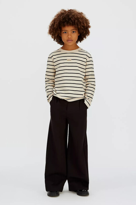 Kız Çocuk Logo Tape Wide Leg Punto Pantolon - Siyah - Calvin Klein