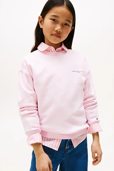 Kız Çocuk Mini Corp Bisiklet Yaka Sweatshirt - Pembe 