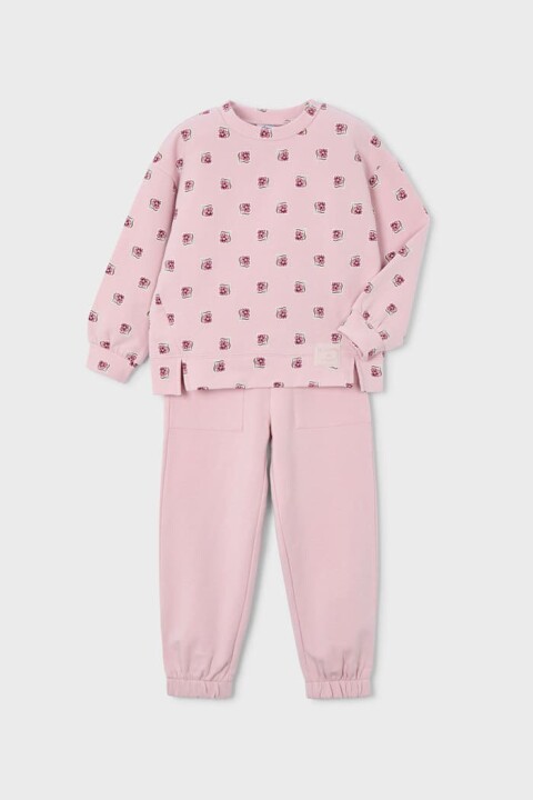 Kız Çocuk Normal Kalıp Baskılı 2'li Eşofman Takımı - Pudra Pembe - Mayoral