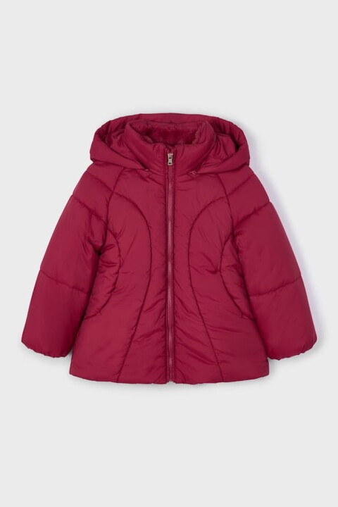 Kız Çocuk Normal Kalıp Kapüşonlu Figürlü Kapitone Şişme Mont - Vişne - Mayoral