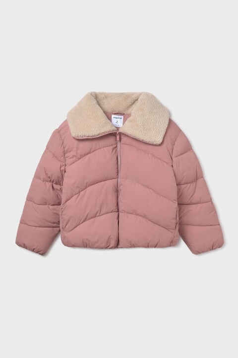 Kız Çocuk Normal Kalıp Pelüş Yaka Kapitone Şişme Mont - Pembe - Mayoral
