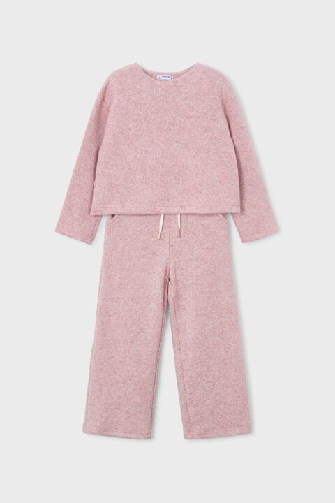 Kız Çocuk Rahat Kalıp Arkası Fiyonklu Triko Takım - Pembe - Mayoral
