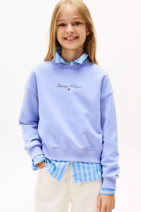 Kız Çocuk Regular Kalıp Nakış Logolu Sweatshirt - Lila - Tommy Hilfiger
