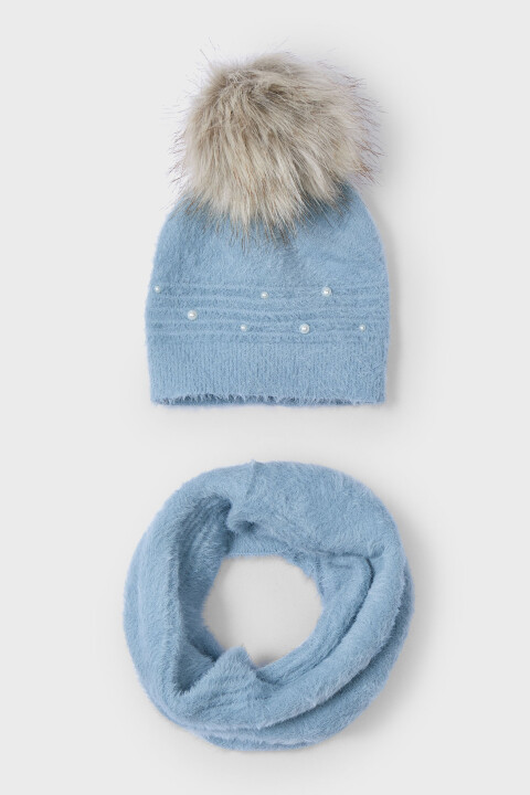 Kız Çocuk Şapka Ve Snood Seti - Mavi - Mayoral