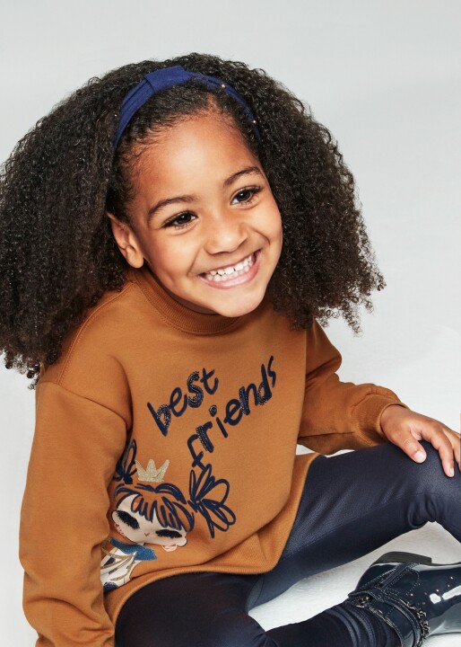 Kız Çocuk Tayt Takım Kahverengi 