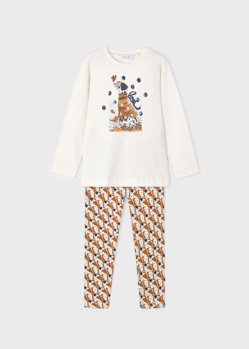 Kız Çocuk Tayt Takım Krem 