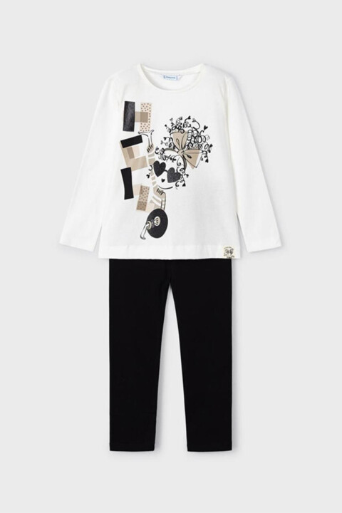 Kız Çocuk Tayt Tshirt Set - Siyah - Mayoral