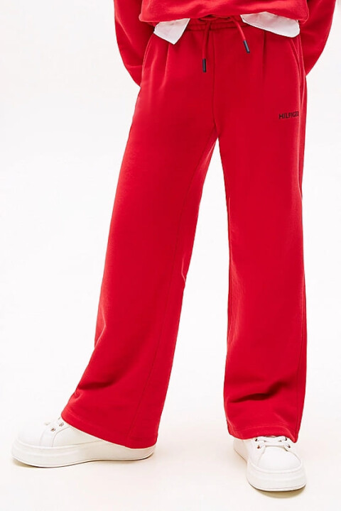 Kız Çocuk Th Geniş Paça Eşofman Altı - Kırmızı - Tommy Hilfiger