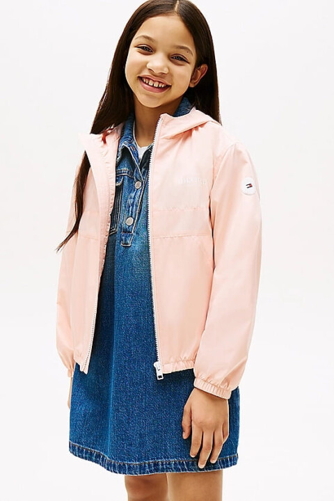 Kız Çocuk Th Kapüşonlu Rüzgarlık - Pembe - Tommy Hilfiger