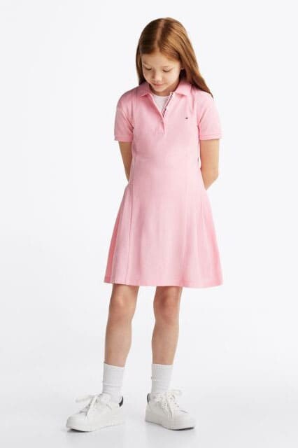 Kız Çocuk Th Pleated Polo Elbise - Pembe - Tommy Hilfiger