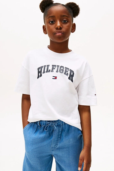 Kız Çocuk Th Varsity Melange Archive T-Shirt - Beyaz - Tommy Hilfiger