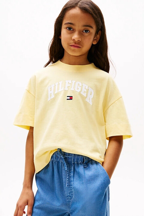 Kız Çocuk Th Varsity Melange Archive T-Shirt - Sarı - Tommy Hilfiger