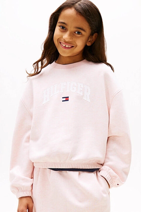 Kız Çocuk Th Varsity Sweatshirt - Pudra - Tommy Hilfiger
