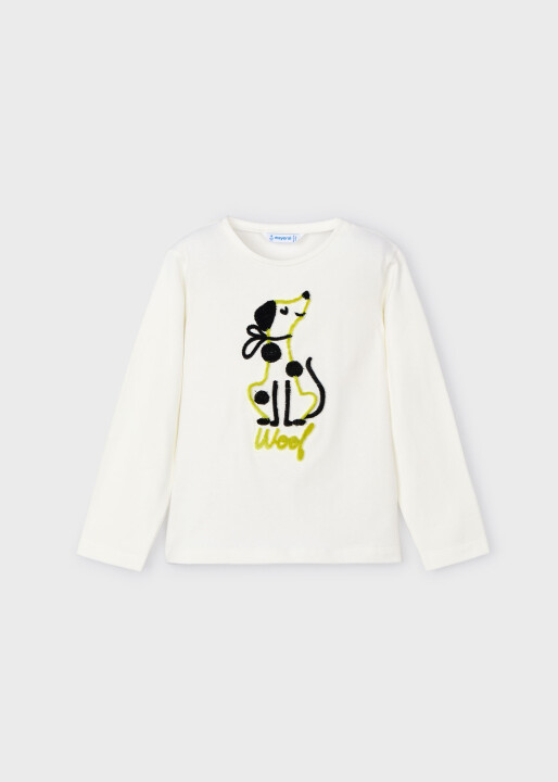 Kız Çocuk Uzun Kollu T-Shirt - Beyaz 
