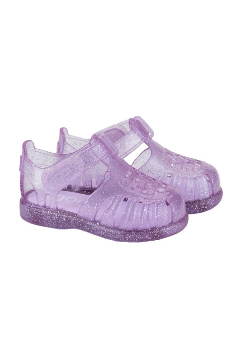 Kız Çocuk Tobby Gloss cırtlı Sandalet - Mor - İgor