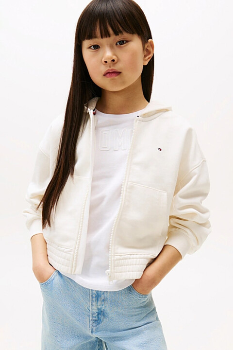 Kız Çocuk TOMMY PUFF PRINT ZIP THRU HOODIE Sweatshirts - Tommy Hilfiger