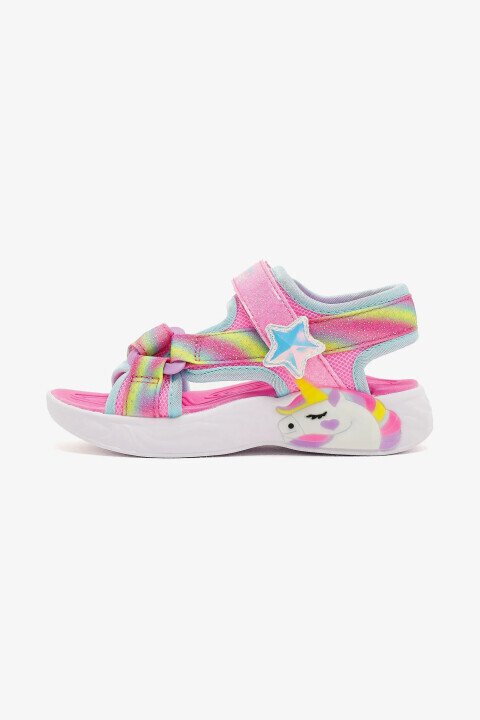 Kız Çocuk Unicorn Dreams Işıltılı Sandalet - Pembe - SKECHERS