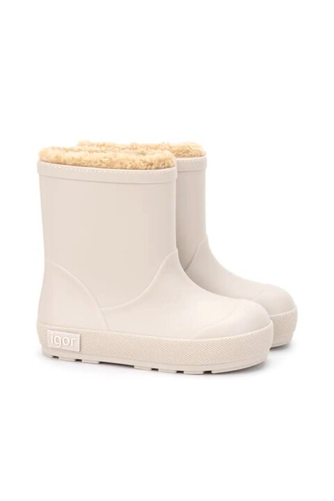 Kız Çocuk Yogi Borreguito İçi İnce Kürklü Su Geçirmez Kısa Yağmur Çizmesi - Bej - İgor