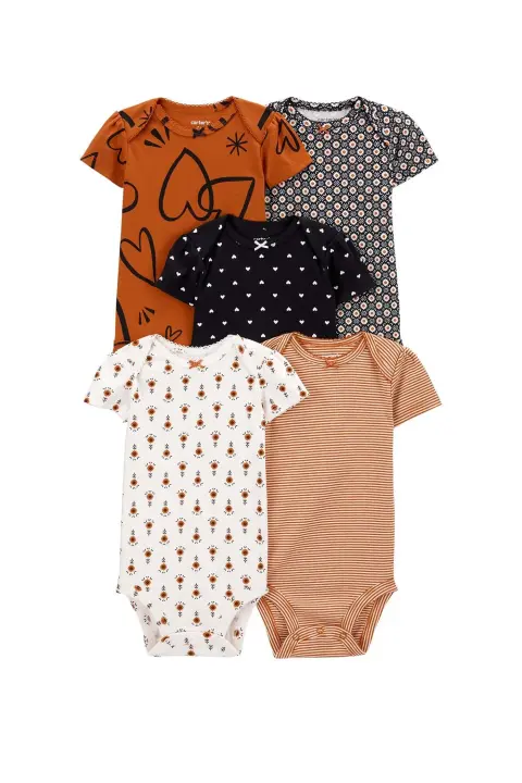 Layette Kız Bebek 5Li Kısa Kollu Body - CARTERS