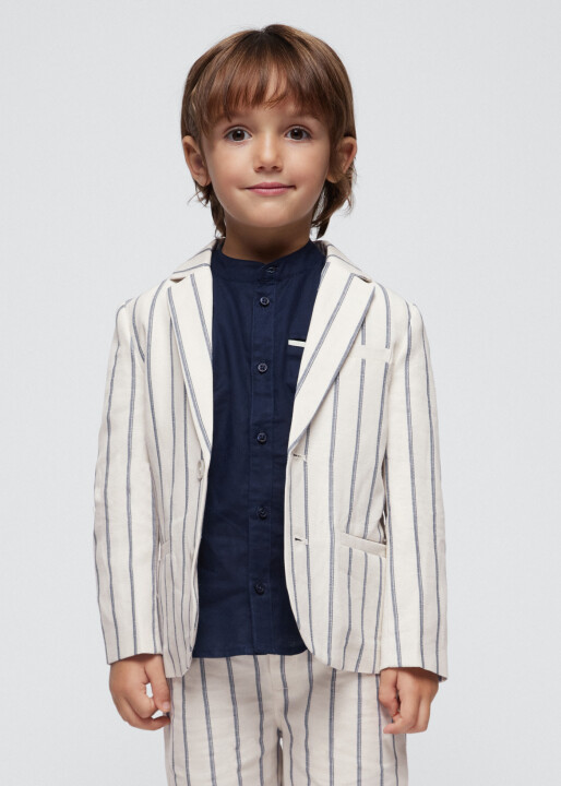 Erkek Çocuk Çizgili Blazer Ceket-Bej - Mayoral