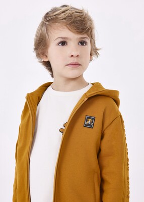 Erkek Çocuk Fermuarlı Sweatshirt-Kahverengi 