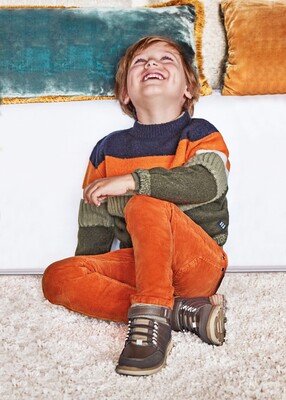 Erkek Çocuk Fitilli Kadife Pantolon-Turuncu 